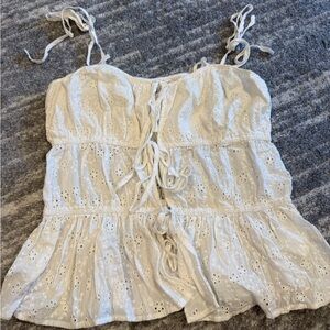 L*Space White Eyelet Lace Camisole